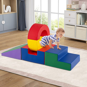 5 Pieces Kids Climbing Toys with PU Leather Cover - Indoor & Outdoor