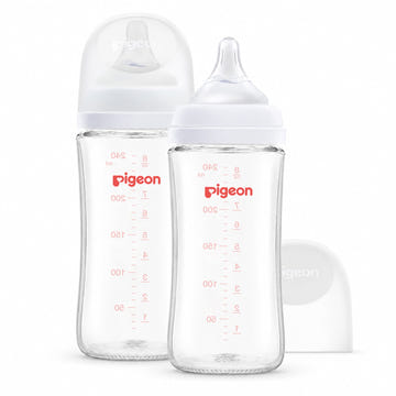 Glass Wide Neck Baby Bottle, 2Packs, 8.1 Oz(240 ml) for 3+ months