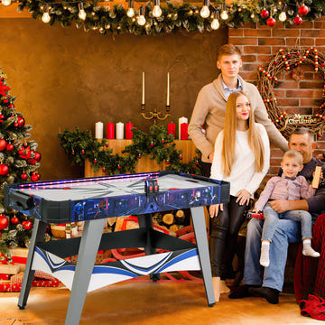 Air Powered Hockey Game Table with 2 Pushers and Pucks - Electric Fan