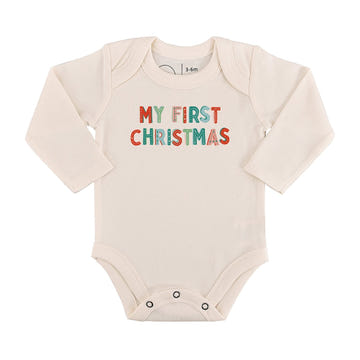 graphic bodysuit | my first christmas (long sleeve)