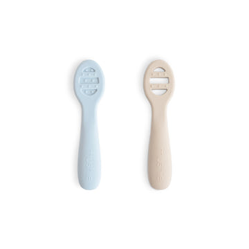 Mushie First Feeding Baby Spoons Stage 1 Solid Stage 2 Slotted