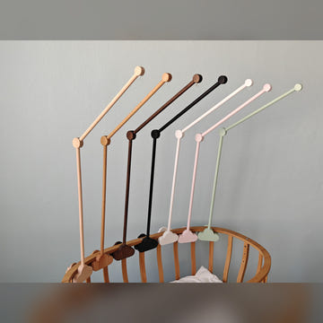 Premium Wood Mobile Arm for Crib, Boho Nursery Decor, Handcrafted Wooden Baby Mobile Holder, Universal Clamping Mobile Hanger, Neutral Nursery