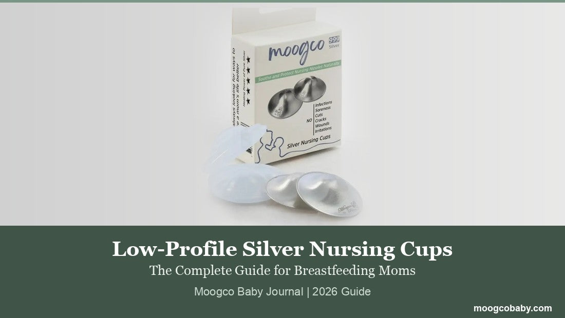 Moogco 999 silver nursing cups with silicone case and box