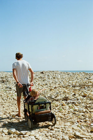 Stroller wagon "The Wagon - Spring Fern" at angle 8, showcasing its stylish design and functionality for parents and babies.