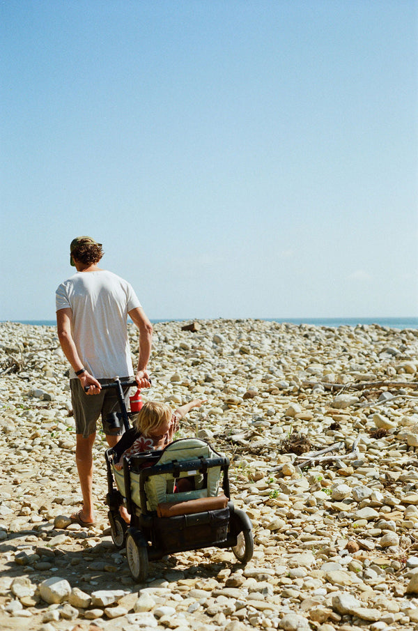 Stroller wagon "The Wagon - Spring Fern" at angle 8, showcasing its stylish design and functionality for parents and babies.