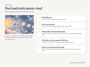 Watercolor Pastel Planets Wall Mural, image 7