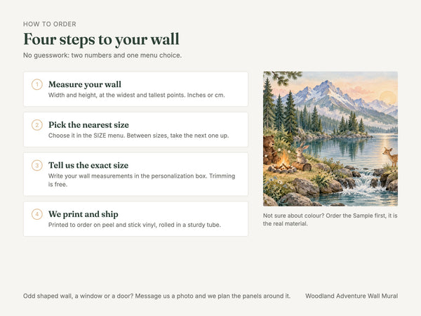 Watercolor Woodland Adventure Camping Wall Mural, image 6