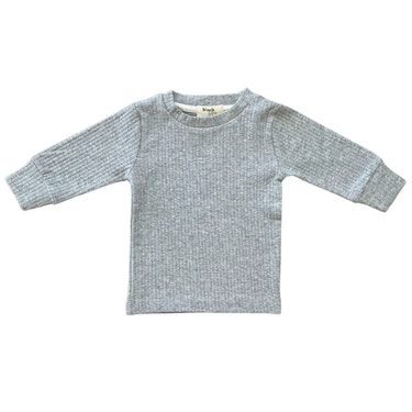 Ribbed Top - Heather Gray