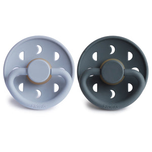 Mushie FRIGG Moon Natural Rubber Pacifier 2-Pack Soft Colors