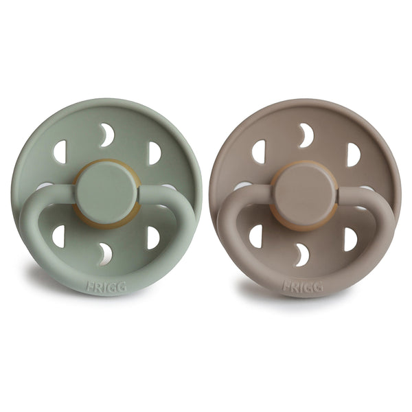 Mushie FRIGG Moon Natural Rubber Pacifier 2-Pack Soft Colors