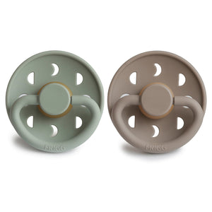 Mushie FRIGG Moon Natural Rubber Pacifier 2-Pack Soft Colors