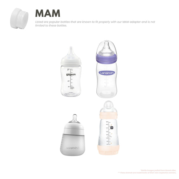 Portable bottle warmer adapter set with warmer and four adapters, perfect for on-the-go feeding.