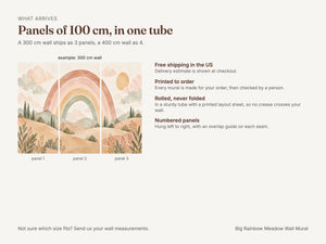 Watercolor Big Rainbow Meadow Wall Mural, image 7