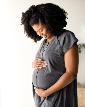 Universal Labor & Delivery Gown | Grey Heather - MOOGCO Baby