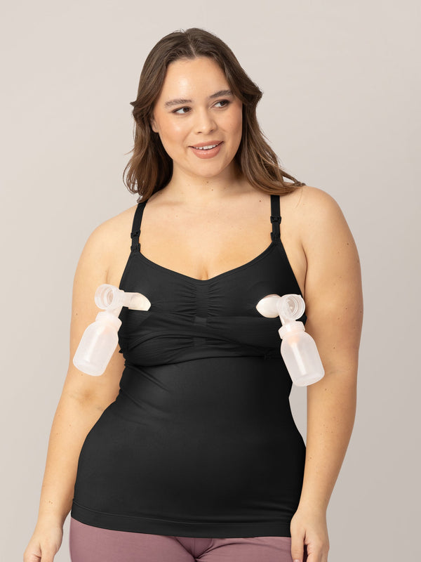 Sublime® Hands-Free Pumping & Nursing Tank | Black - MOOGCO Baby