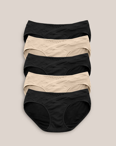 Under-the-Bump Bikini Underwear Pack | Low Rise Style - Neutrals