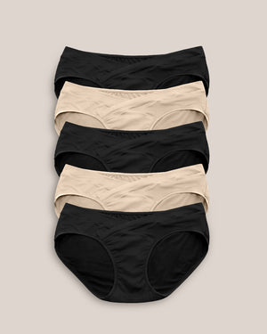 Kindred Bravely Under-the-Bump Bikini Underwear Pack Low Rise Neutrals