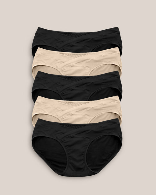 Kindred Bravely Under-the-Bump Bikini Underwear Pack Low Rise Neutrals