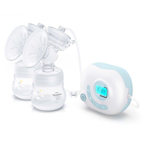 Little Martin’s Electric Double Breast Pump With Rechargeable Battery (Blue/Pink) - MOOGCO Baby