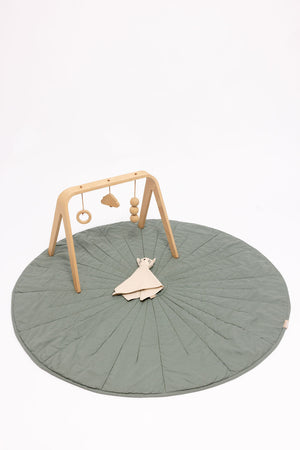 Acadian/Dove Linen Quilted Playmat for babies, soft and stylish play mat for safe and comfortable playtime.