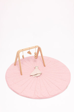 Linen quilted playmat featuring Galah and Sparrow designs, perfect for baby playtime and comfort.