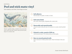 Watercolor Ocean Animals Wall Mural, image 4