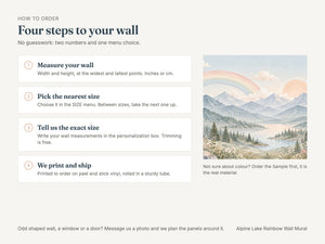 Watercolor Alpine Lake Rainbow Wall Mural, image 5