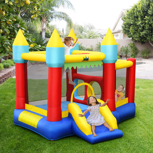 Inflatable Bounce Slide Jumping Castle Without Blower - Heavy-Duty