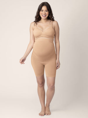 Seamless Bamboo Maternity No Rub Short | Beige