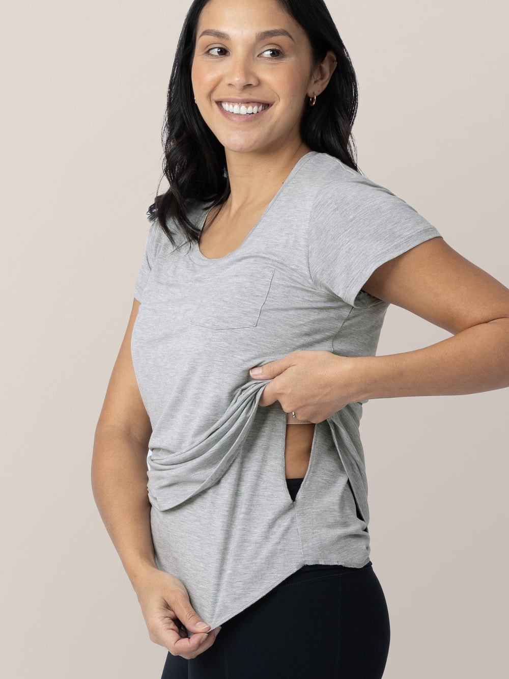 Everyday Maternity & Nursing T-shirt | Grey Heather - MOOGCO Baby