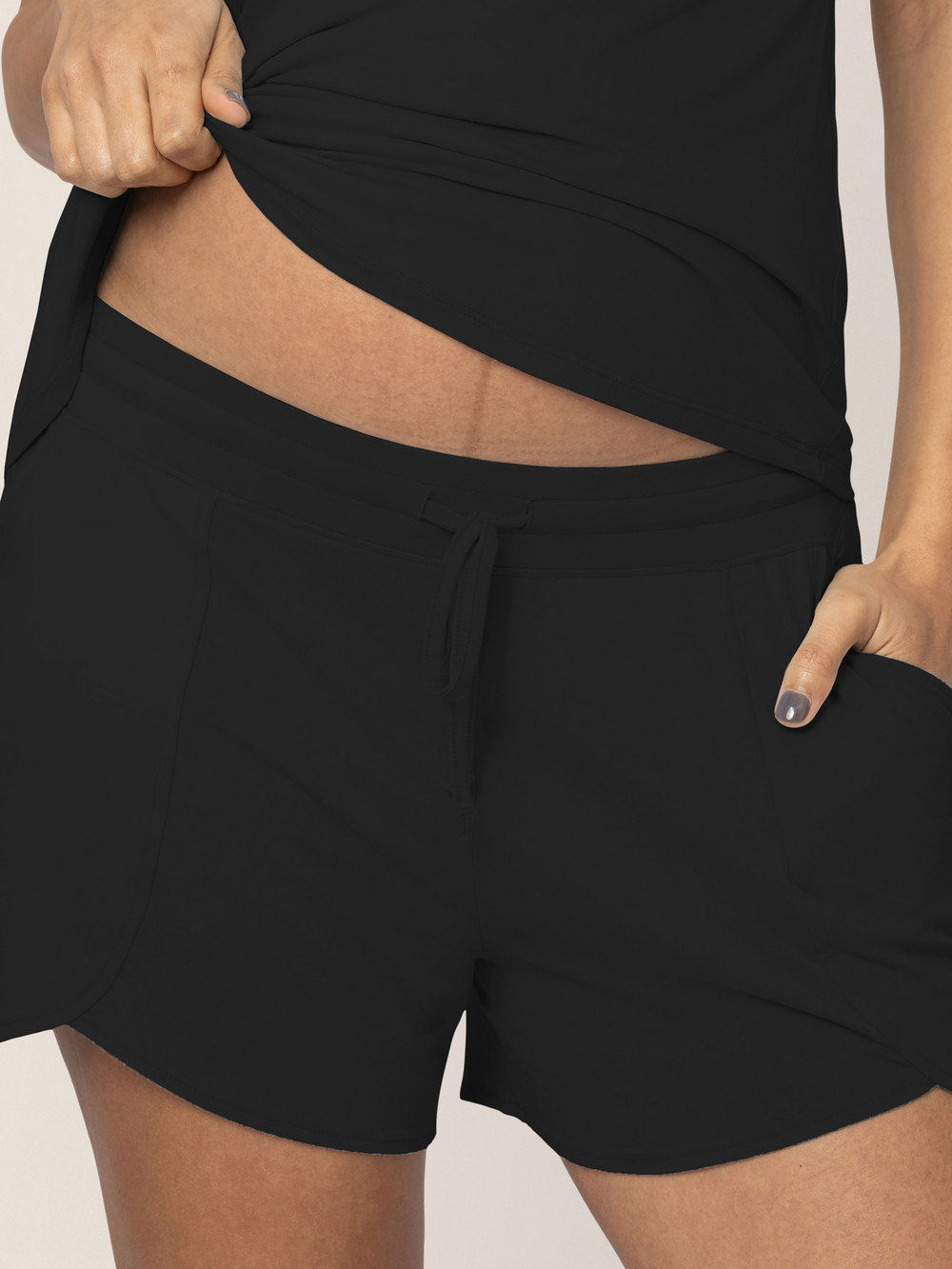 Bamboo Maternity & Postpartum Lounge Short | Black - MOOGCO Baby