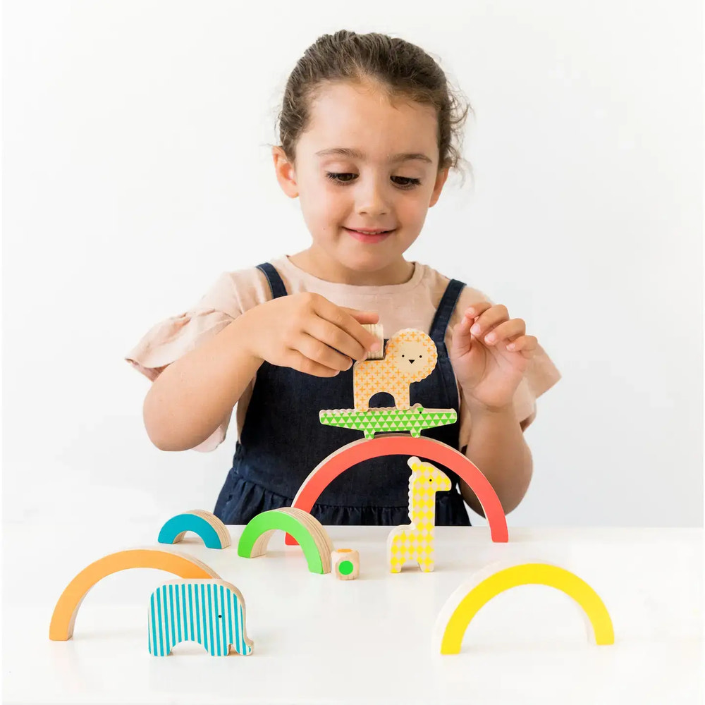 Wild Rainbow Jungle Wooden Balancing Game