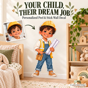 Personalized Architect Wall Decal from Photo, Dream Job Sticker, image 2
