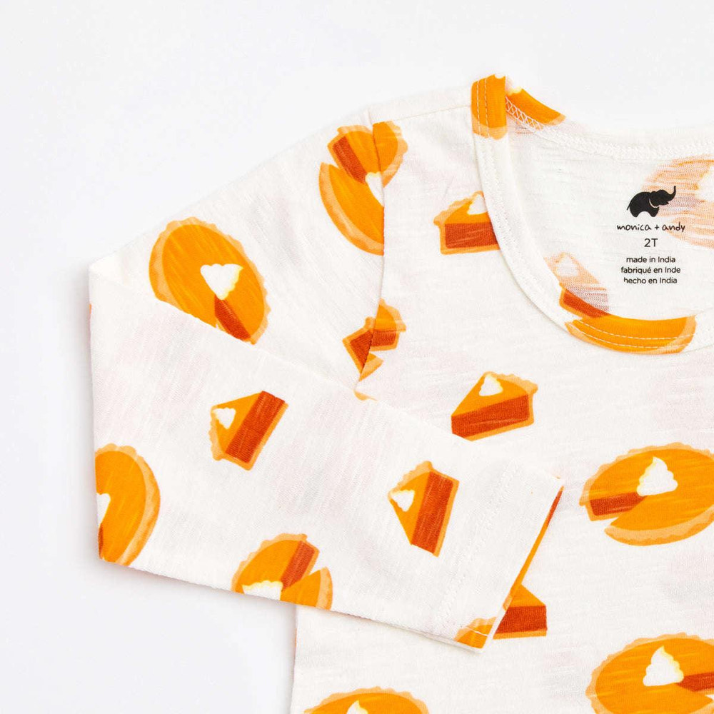 Long Sleeve Peplum Tee in Pumpkin Pie for babies - stylish and comfy t-shirt for little ones.