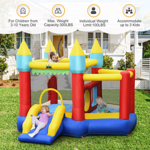 Inflatable Bounce Slide Jumping Castle Without Blower - Heavy-Duty