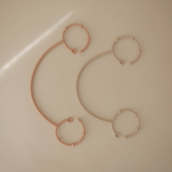 Mushie Adjustable Silicone Strap 2-Pack Pacifier Clip