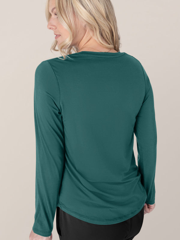 Bamboo Maternity & Nursing Long Sleeve T-shirt | Evergreen