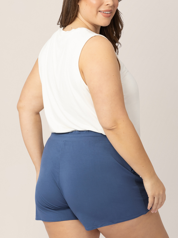 Bamboo Maternity & Postpartum Lounge Short | Slate Blue