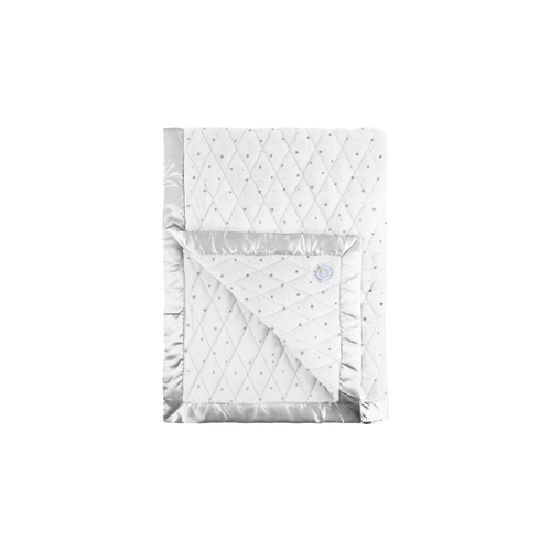 Cozy weighted toddler blanket in soft fabric, angled view showcasing its comforting design and soothing colors.