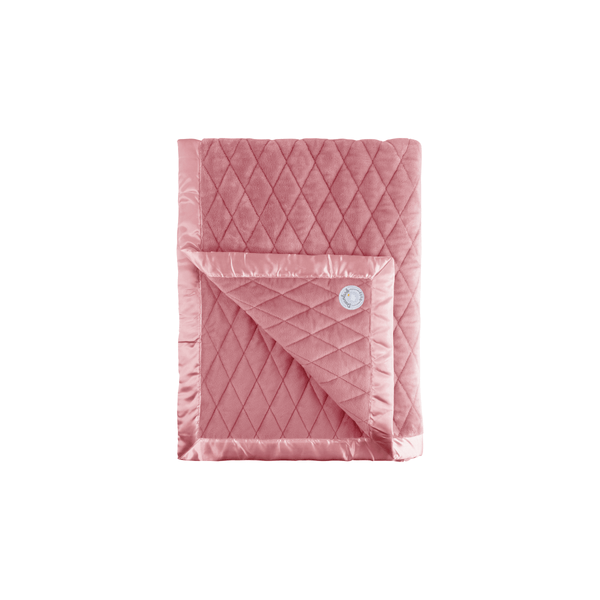 Cozy weighted toddler blanket in soft fabric, angled view showcasing its comforting design and vibrant colors.