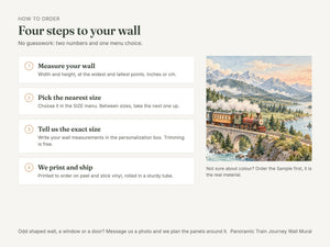 Watercolor Panoramic Train Journey Wall Mural, image 6