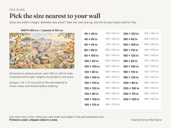 Watercolor Elephant Drum Wall Mural, image 5