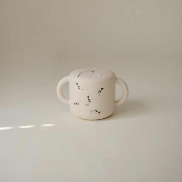 Mushie Snack Cup silicone spill-proof two handles