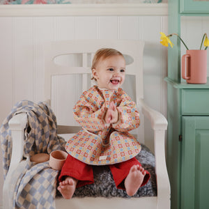 Mushie Long Sleeve Bib water resistant 6 to 24 months