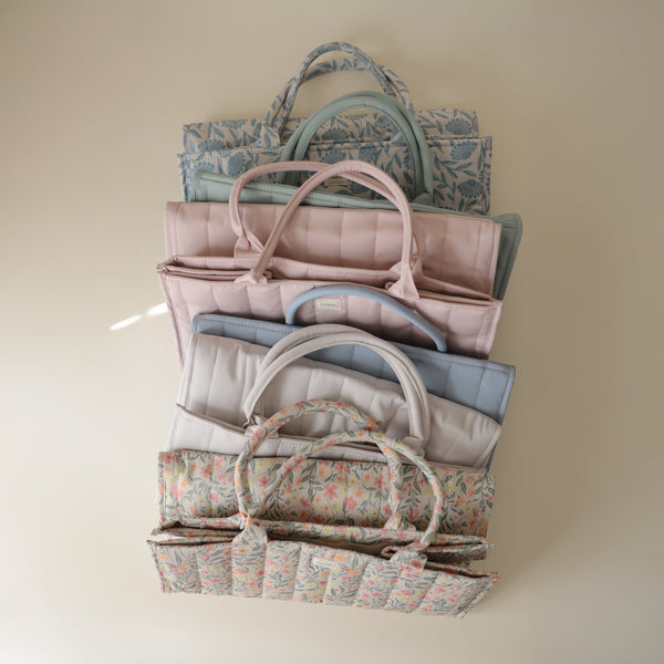 Mushie Diaper Caddy Quilted with Removable Dividers
