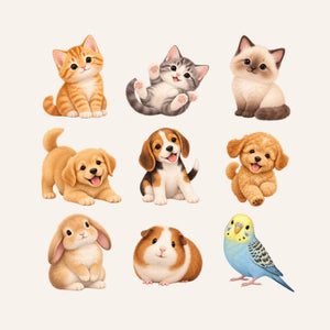 Baby Pet Animal Wall Decals, Set of 9, image 3