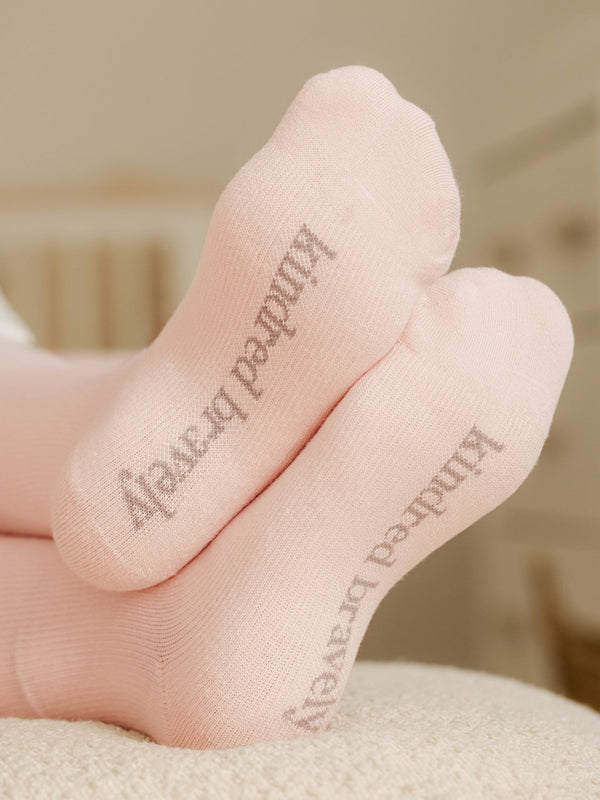 Premium Maternity Compression Socks (2-Pack) | Soft Pink & Grey Heather