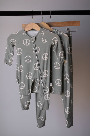 Bamboo Zip Pajamas | Peace