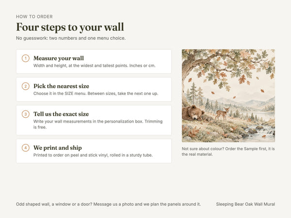 Watercolor Sleeping Bear Oak Wall Mural, image 5