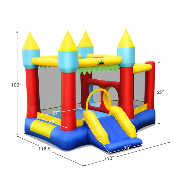 Inflatable Bounce Slide Jumping Castle Without Blower - Heavy-Duty